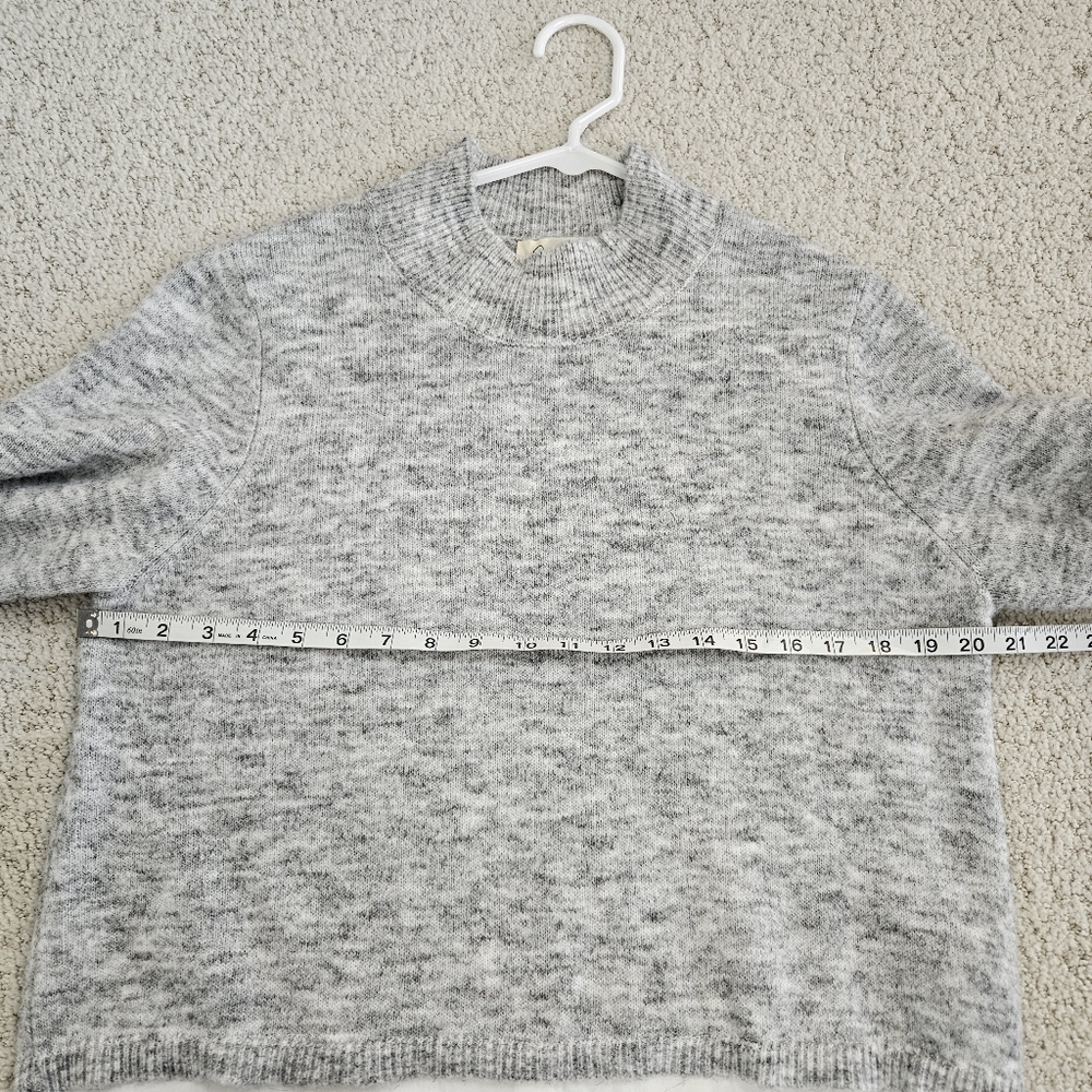 Jessica Simpson Sweater Heathered Gray Layered Look Mock Neck Womens L - Picture 5 of 8